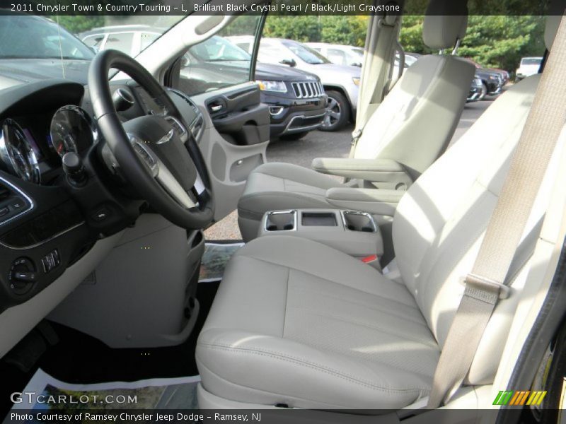 Brilliant Black Crystal Pearl / Black/Light Graystone 2011 Chrysler Town & Country Touring - L