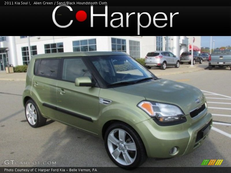 Alien Green / Sand/Black Houndstooth Cloth 2011 Kia Soul !