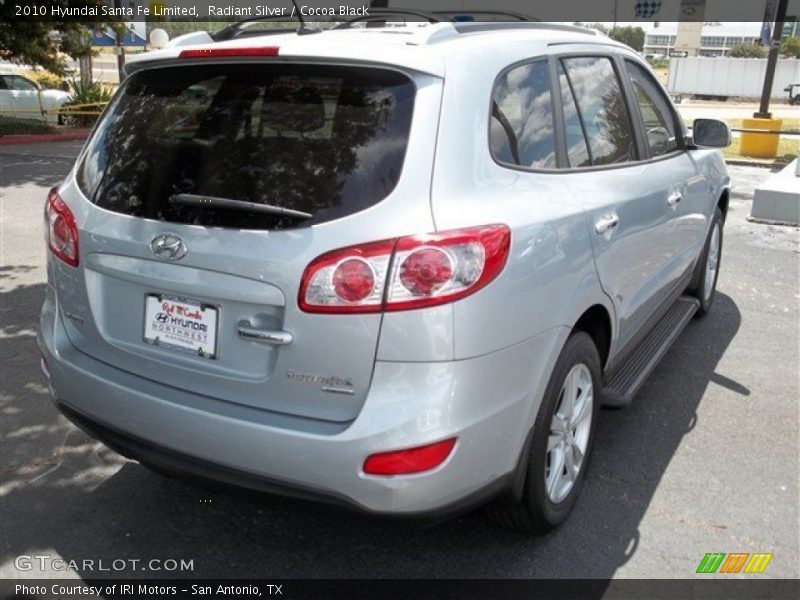 Radiant Silver / Cocoa Black 2010 Hyundai Santa Fe Limited