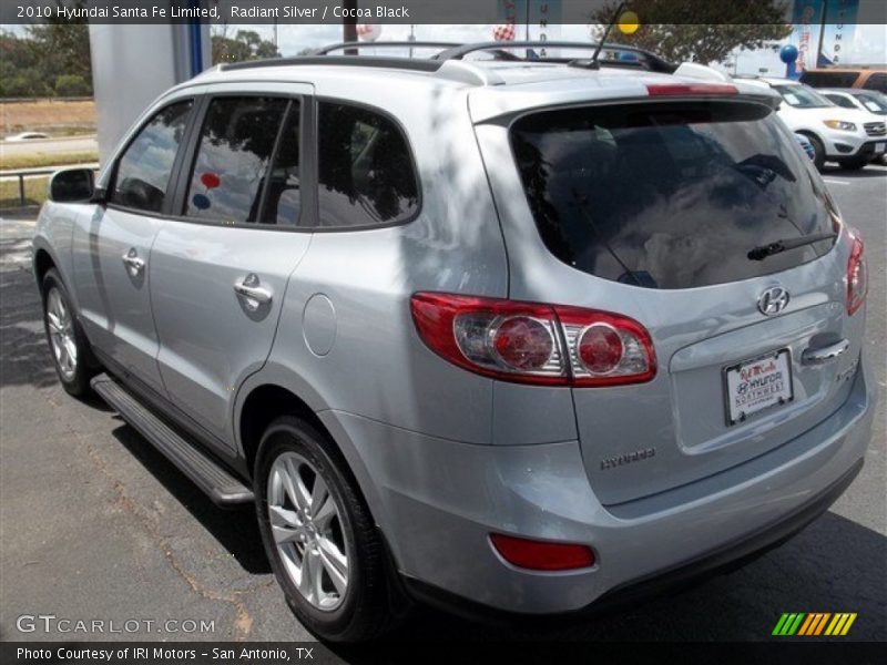 Radiant Silver / Cocoa Black 2010 Hyundai Santa Fe Limited
