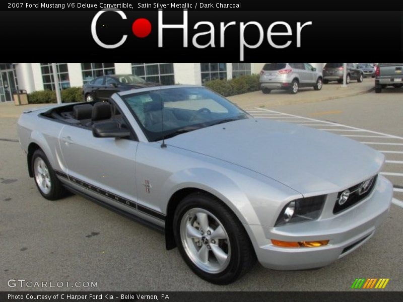 Satin Silver Metallic / Dark Charcoal 2007 Ford Mustang V6 Deluxe Convertible