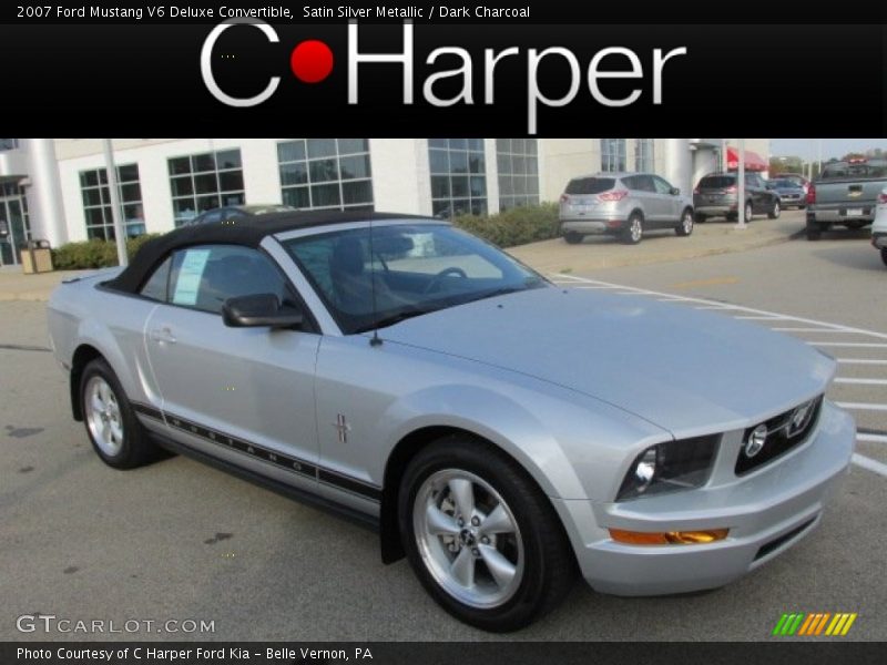 Satin Silver Metallic / Dark Charcoal 2007 Ford Mustang V6 Deluxe Convertible