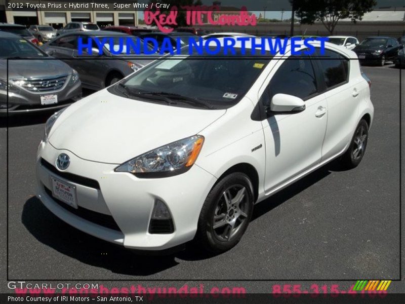 Super White / Gray 2012 Toyota Prius c Hybrid Three