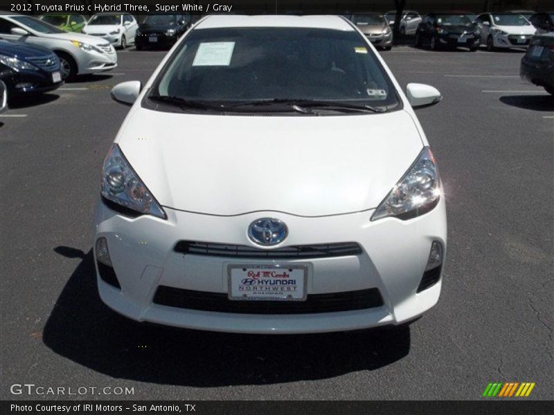 Super White / Gray 2012 Toyota Prius c Hybrid Three