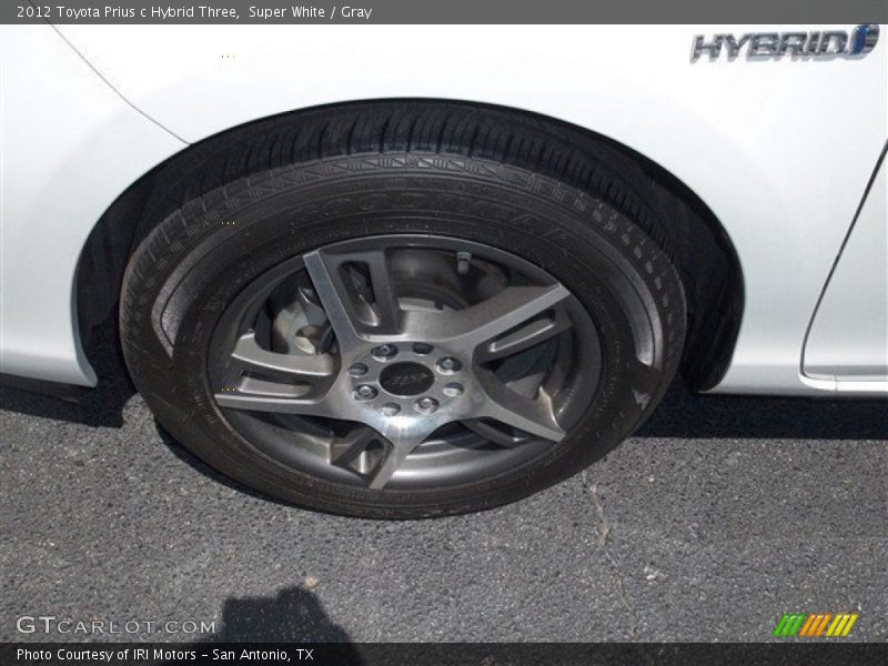 Super White / Gray 2012 Toyota Prius c Hybrid Three