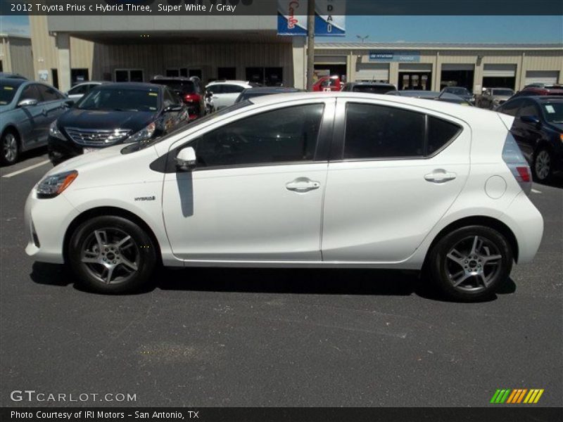 Super White / Gray 2012 Toyota Prius c Hybrid Three