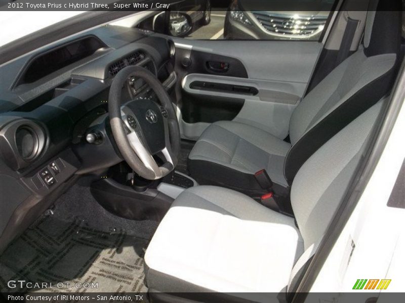 Super White / Gray 2012 Toyota Prius c Hybrid Three