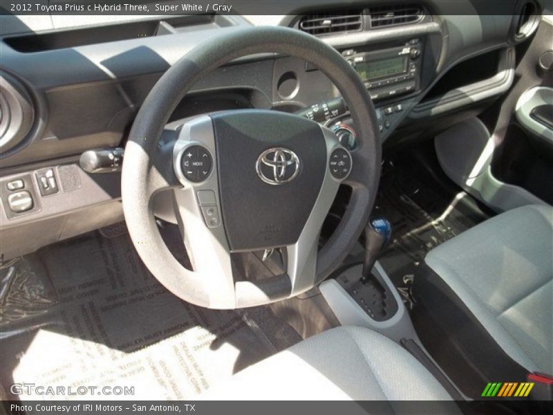 Super White / Gray 2012 Toyota Prius c Hybrid Three