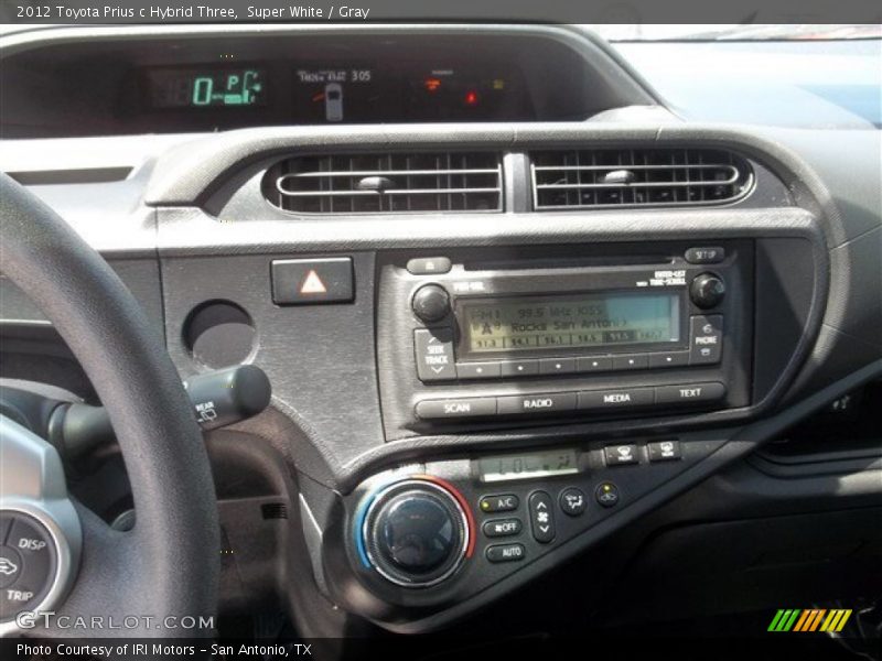 Super White / Gray 2012 Toyota Prius c Hybrid Three