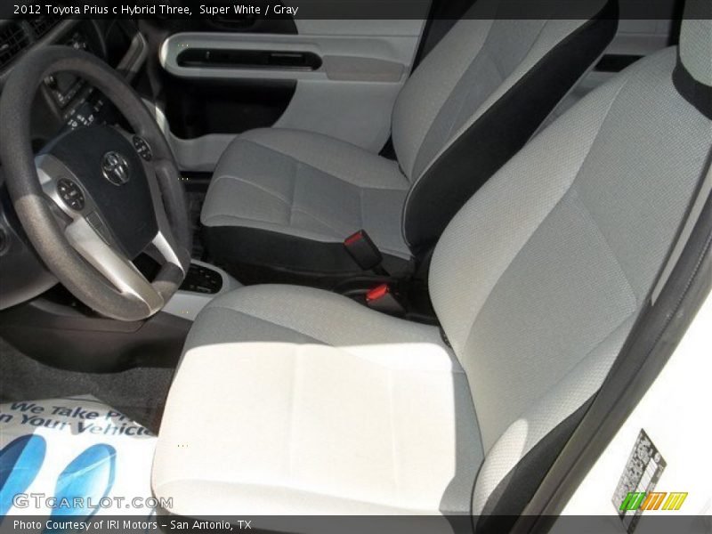 Super White / Gray 2012 Toyota Prius c Hybrid Three