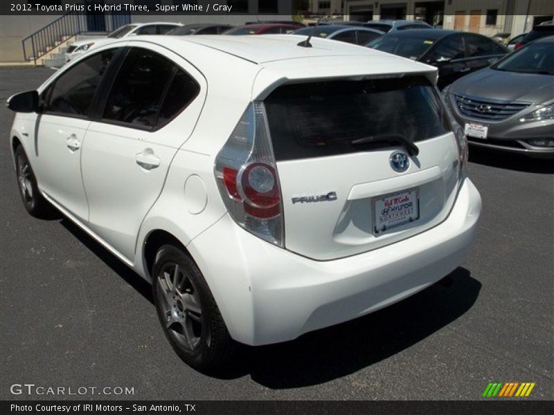 Super White / Gray 2012 Toyota Prius c Hybrid Three