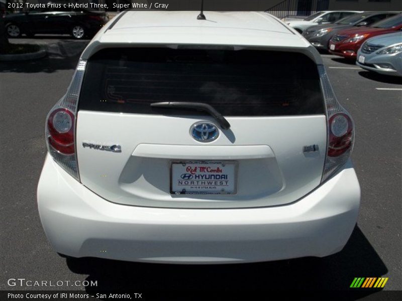 Super White / Gray 2012 Toyota Prius c Hybrid Three