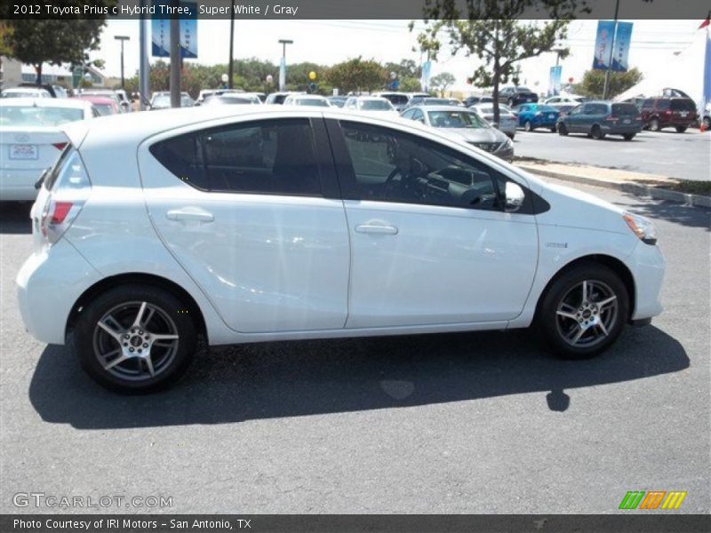 Super White / Gray 2012 Toyota Prius c Hybrid Three