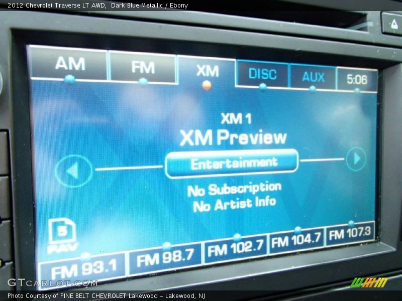 Dark Blue Metallic / Ebony 2012 Chevrolet Traverse LT AWD
