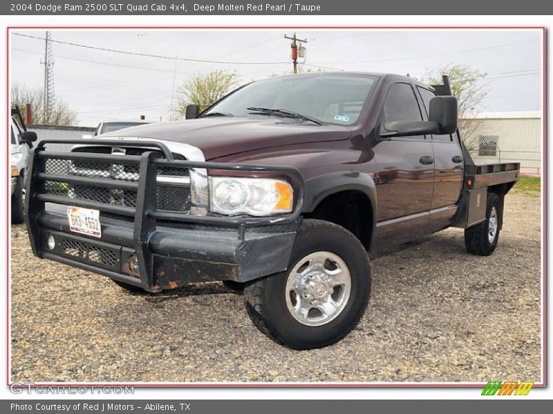 Deep Molten Red Pearl / Taupe 2004 Dodge Ram 2500 SLT Quad Cab 4x4