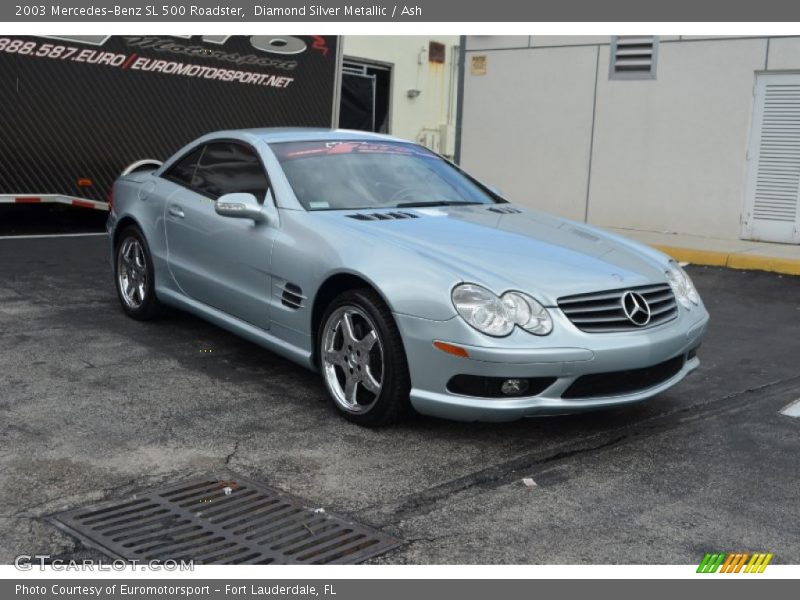 Diamond Silver Metallic / Ash 2003 Mercedes-Benz SL 500 Roadster