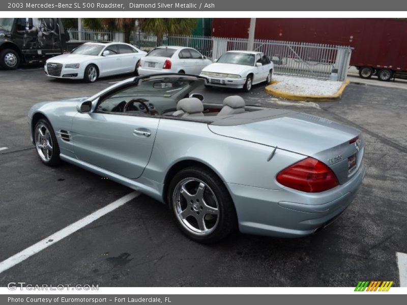 Diamond Silver Metallic / Ash 2003 Mercedes-Benz SL 500 Roadster