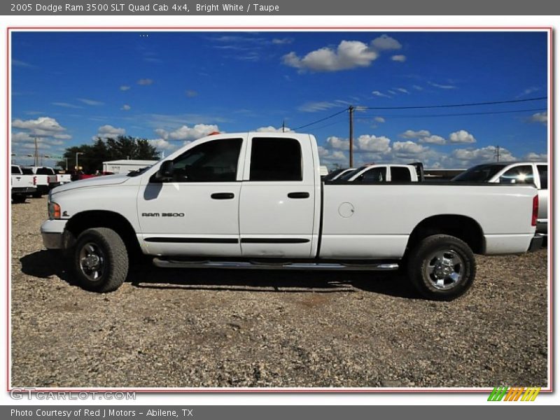 Bright White / Taupe 2005 Dodge Ram 3500 SLT Quad Cab 4x4