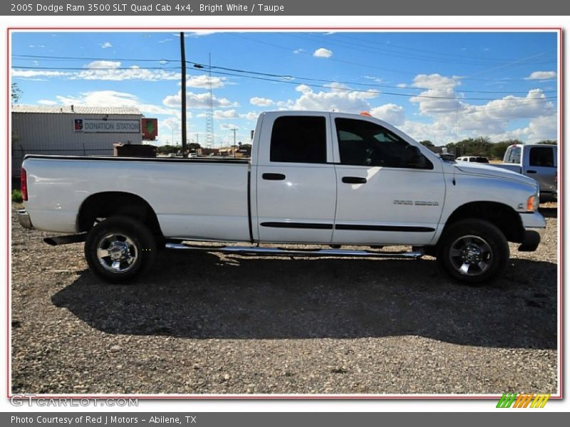 Bright White / Taupe 2005 Dodge Ram 3500 SLT Quad Cab 4x4