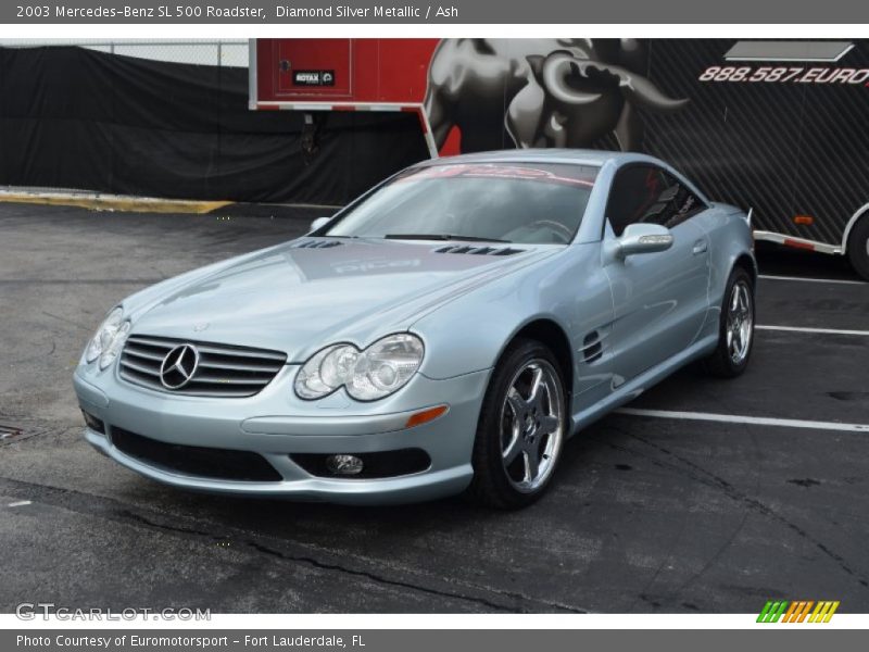 Diamond Silver Metallic / Ash 2003 Mercedes-Benz SL 500 Roadster