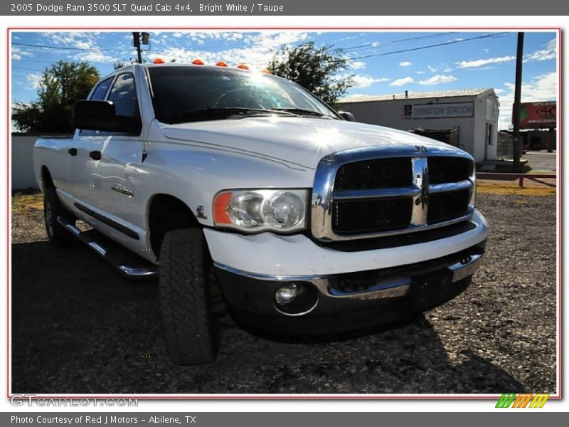 Bright White / Taupe 2005 Dodge Ram 3500 SLT Quad Cab 4x4