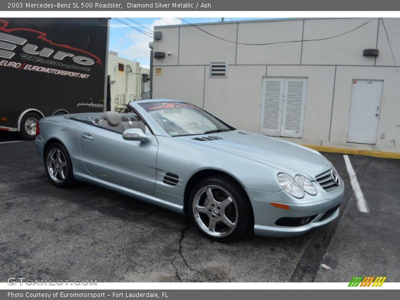 Diamond Silver Metallic / Ash 2003 Mercedes-Benz SL 500 Roadster