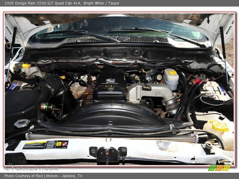 Bright White / Taupe 2005 Dodge Ram 3500 SLT Quad Cab 4x4