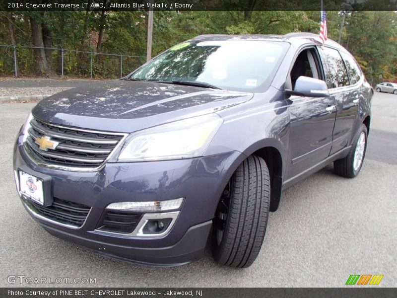 Atlantis Blue Metallic / Ebony 2014 Chevrolet Traverse LT AWD