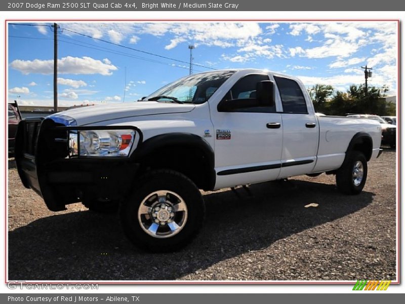 Bright White / Medium Slate Gray 2007 Dodge Ram 2500 SLT Quad Cab 4x4