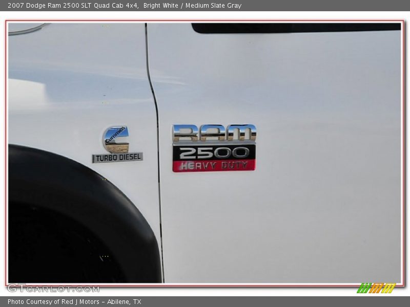 Bright White / Medium Slate Gray 2007 Dodge Ram 2500 SLT Quad Cab 4x4