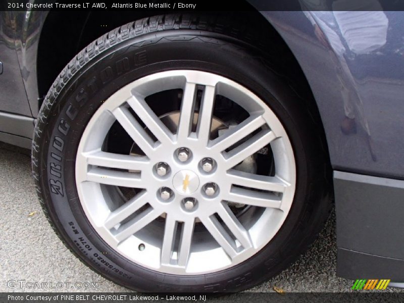Atlantis Blue Metallic / Ebony 2014 Chevrolet Traverse LT AWD