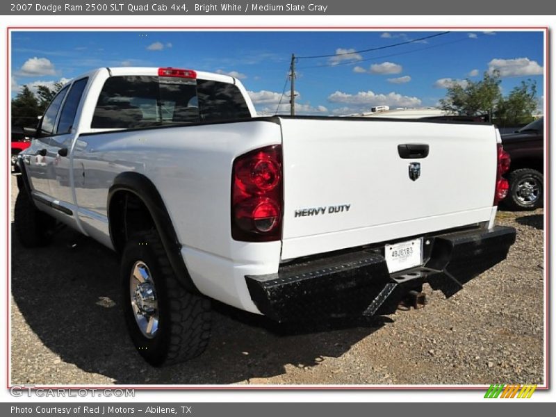 Bright White / Medium Slate Gray 2007 Dodge Ram 2500 SLT Quad Cab 4x4