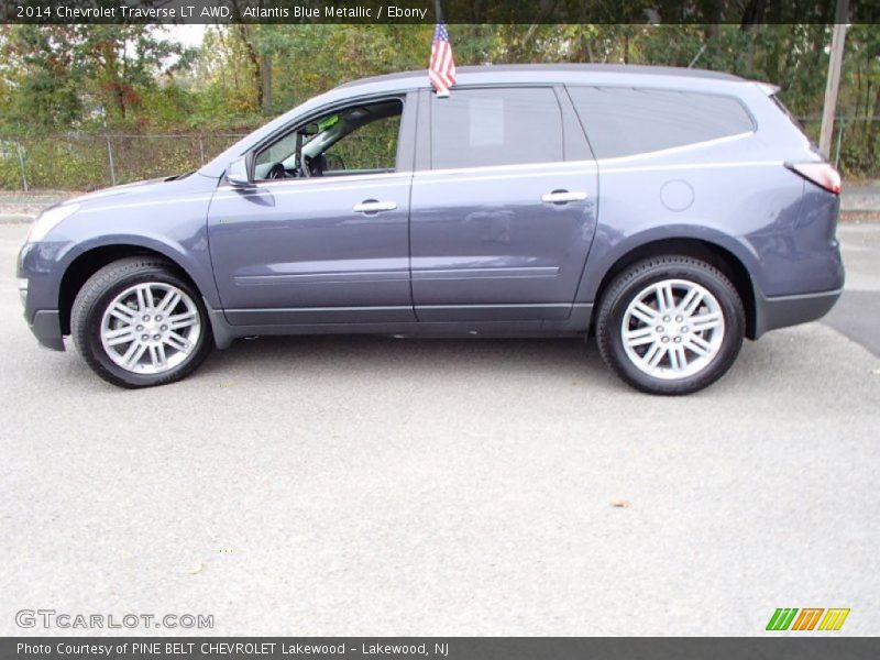 Atlantis Blue Metallic / Ebony 2014 Chevrolet Traverse LT AWD