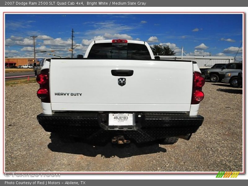 Bright White / Medium Slate Gray 2007 Dodge Ram 2500 SLT Quad Cab 4x4