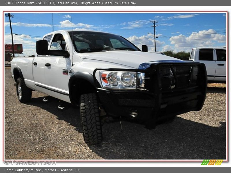 Bright White / Medium Slate Gray 2007 Dodge Ram 2500 SLT Quad Cab 4x4