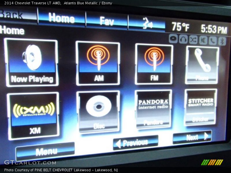 Atlantis Blue Metallic / Ebony 2014 Chevrolet Traverse LT AWD