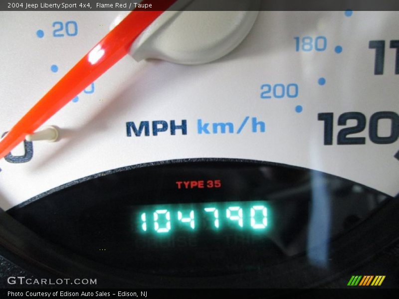 Flame Red / Taupe 2004 Jeep Liberty Sport 4x4