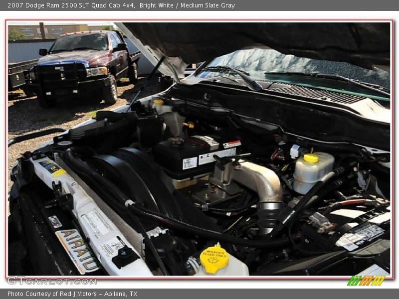 Bright White / Medium Slate Gray 2007 Dodge Ram 2500 SLT Quad Cab 4x4