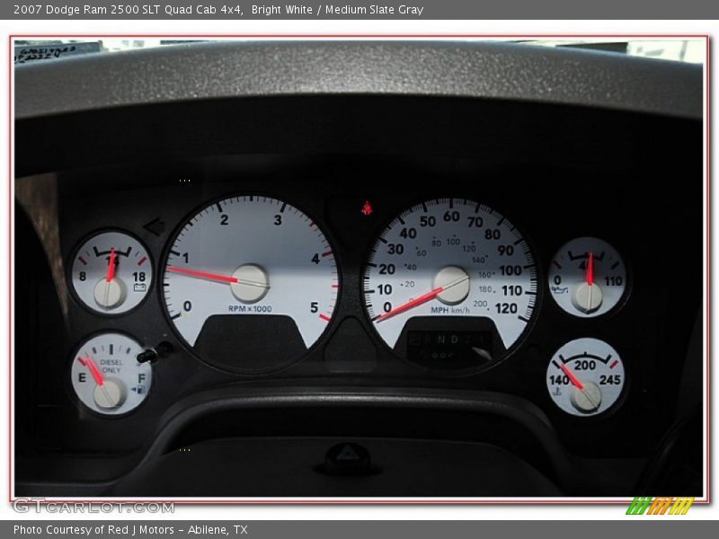 Bright White / Medium Slate Gray 2007 Dodge Ram 2500 SLT Quad Cab 4x4