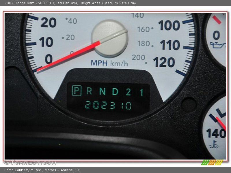 Bright White / Medium Slate Gray 2007 Dodge Ram 2500 SLT Quad Cab 4x4