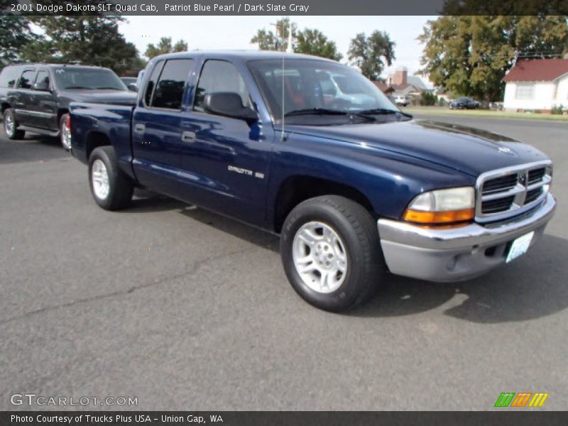 Patriot Blue Pearl / Dark Slate Gray 2001 Dodge Dakota SLT Quad Cab