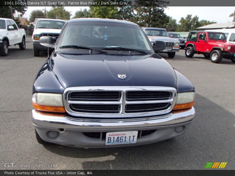 Patriot Blue Pearl / Dark Slate Gray 2001 Dodge Dakota SLT Quad Cab