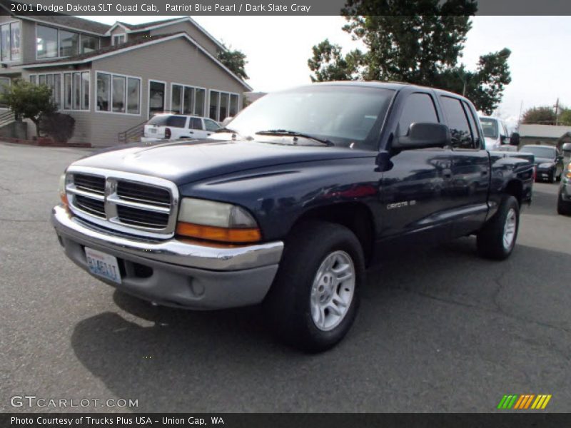 Patriot Blue Pearl / Dark Slate Gray 2001 Dodge Dakota SLT Quad Cab