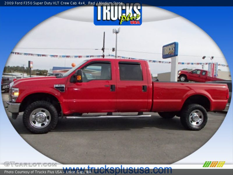 Red / Medium Stone 2009 Ford F350 Super Duty XLT Crew Cab 4x4