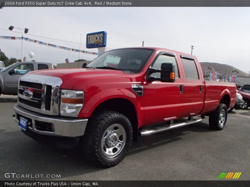Red / Medium Stone 2009 Ford F350 Super Duty XLT Crew Cab 4x4