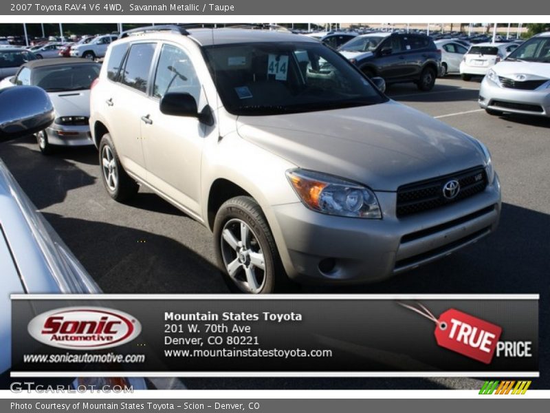 Savannah Metallic / Taupe 2007 Toyota RAV4 V6 4WD