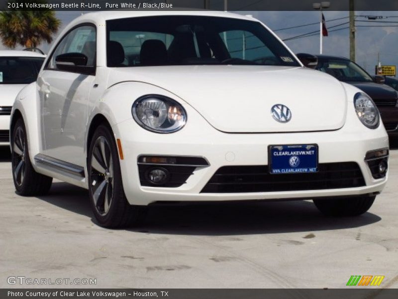 Pure White / Black/Blue 2014 Volkswagen Beetle R-Line
