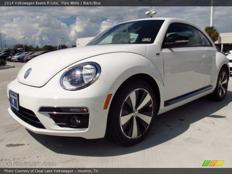 Pure White / Black/Blue 2014 Volkswagen Beetle R-Line