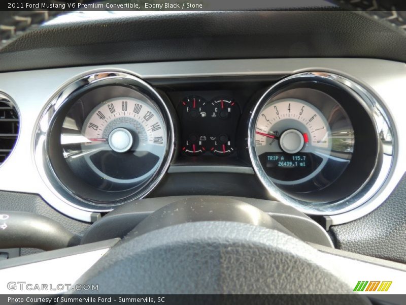 Ebony Black / Stone 2011 Ford Mustang V6 Premium Convertible