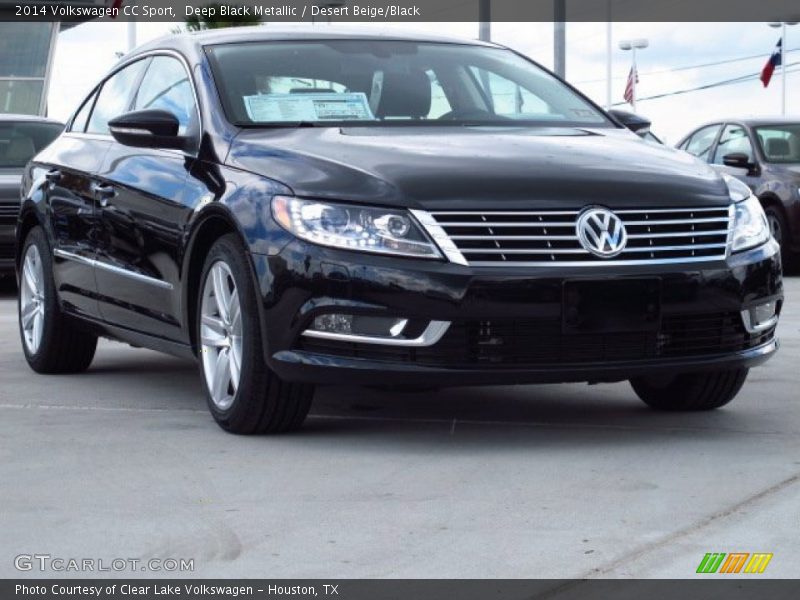 Deep Black Metallic / Desert Beige/Black 2014 Volkswagen CC Sport